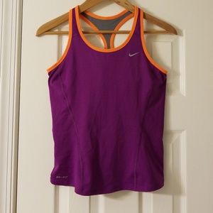 Nike Purple Active Tank with Built-in Bra
